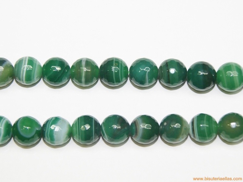 Bola facetada ágata verde Ø12mm