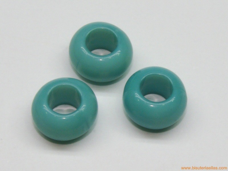 Donut de resina 10mm paso 5mm turquesa