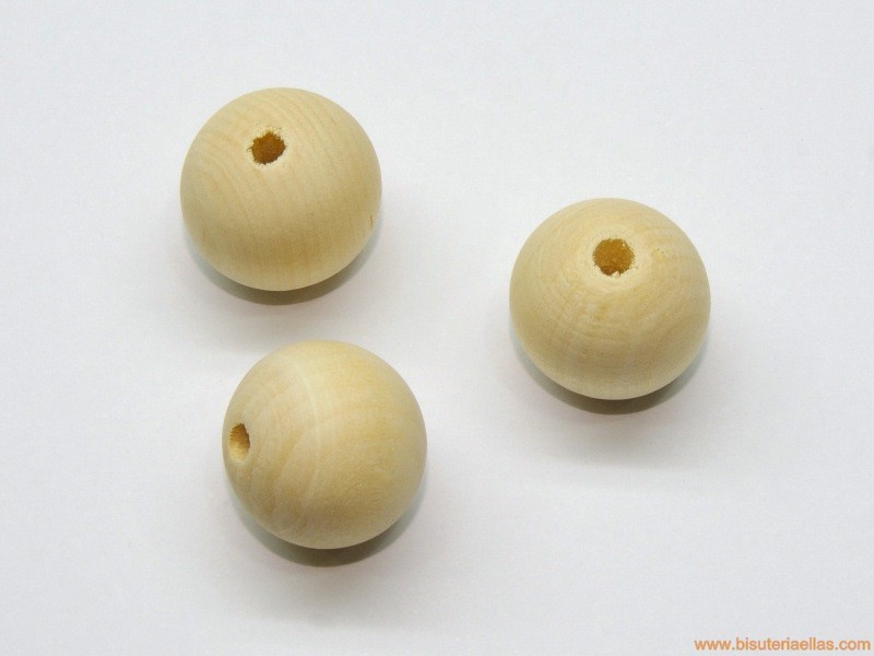 Bola madera 20mm paso 4mm natural