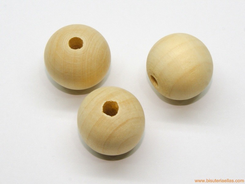 Bola madera 25mm paso 5mm natural