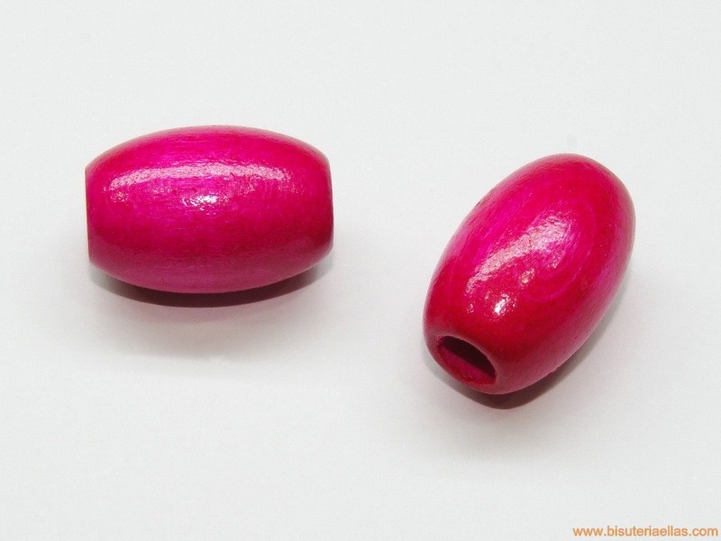 Oliva madera 21x14mm paso 6mm fucsia