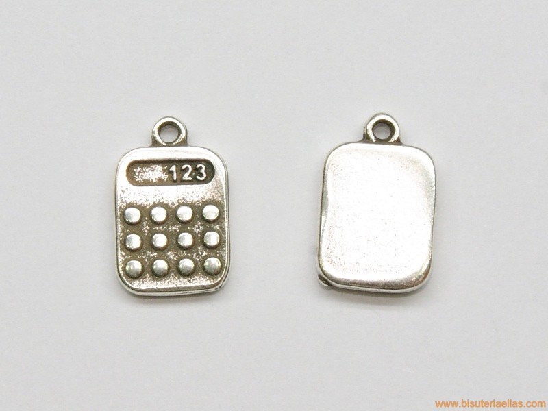 Charm zamak calculadora 16mm baño de plata