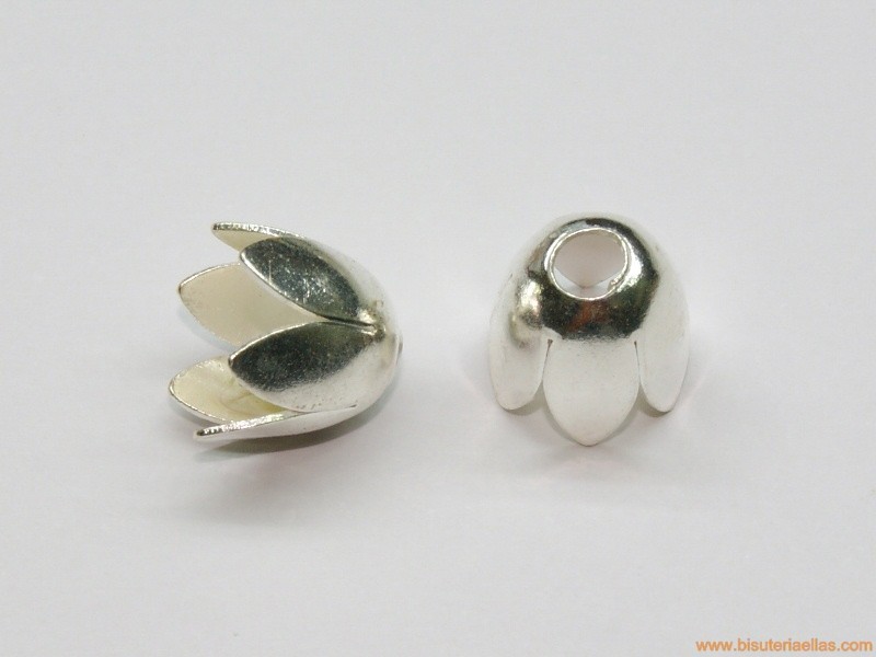 Terminal flor 12mm plateado