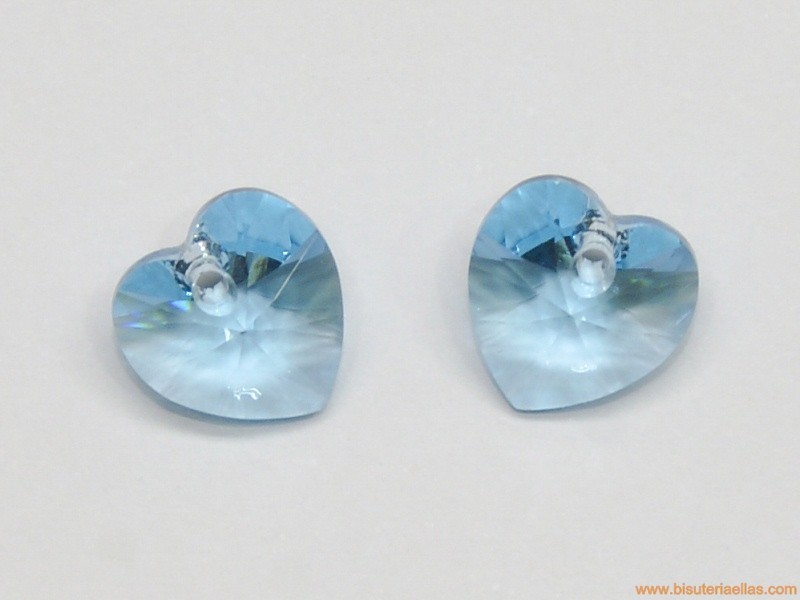 Corazón Swarovski 10mm Aquamarine