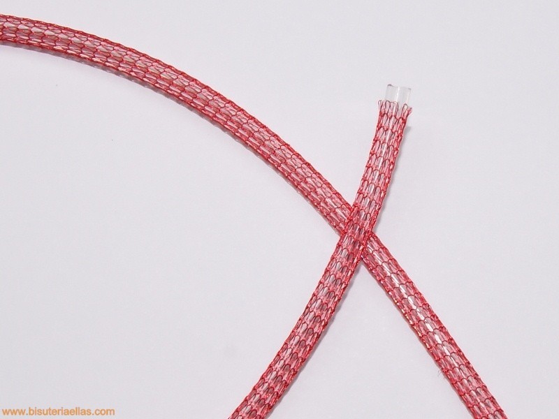 Cordón de malla Nº 2 - 4mm rojo