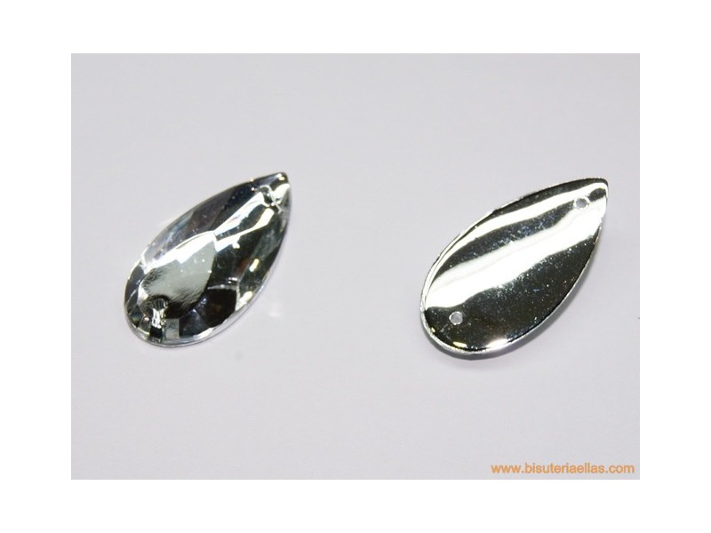 Tacha cristal para coser lágrima 27x14mm