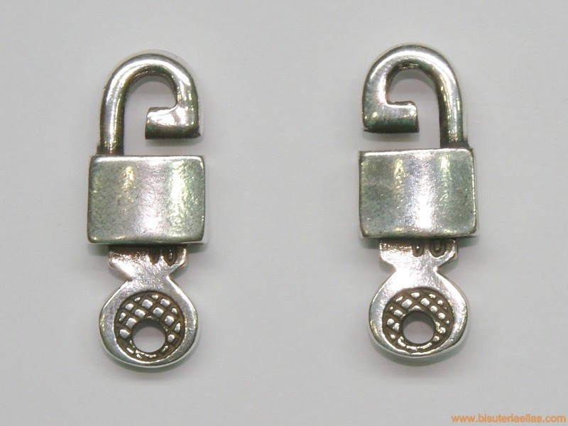 Cierre candado 31mm zamak baño plata