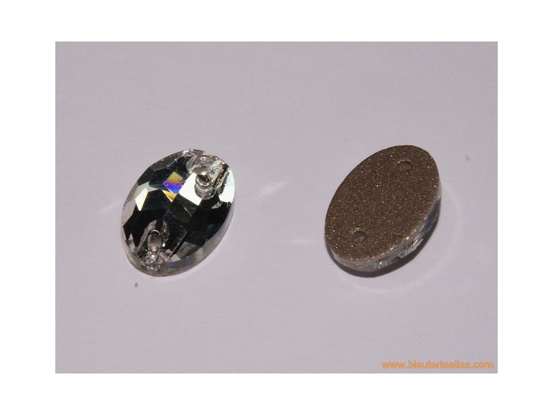 Tacha cristal para coser oval 16x11mm