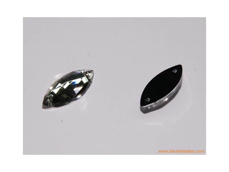 Tacha cristal para coser oval 18x8mm