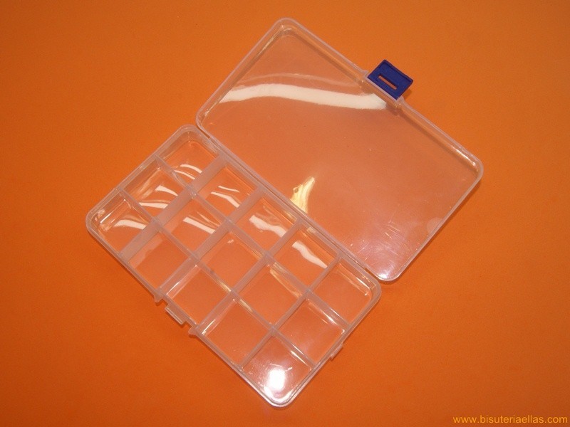 Caja organizador plástico 15 huecos 17,5x10cm
