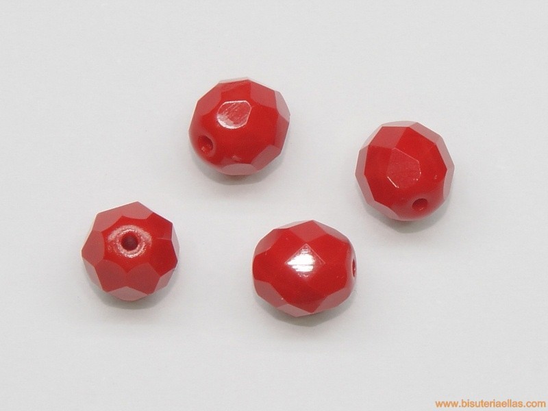 Bola facetada 8mm coral opaco