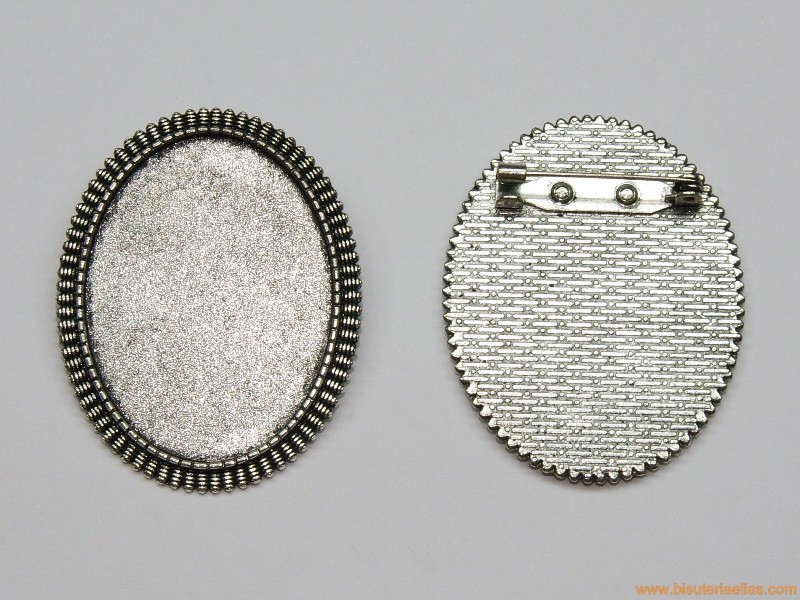Base broche para camafeo 40x30mm