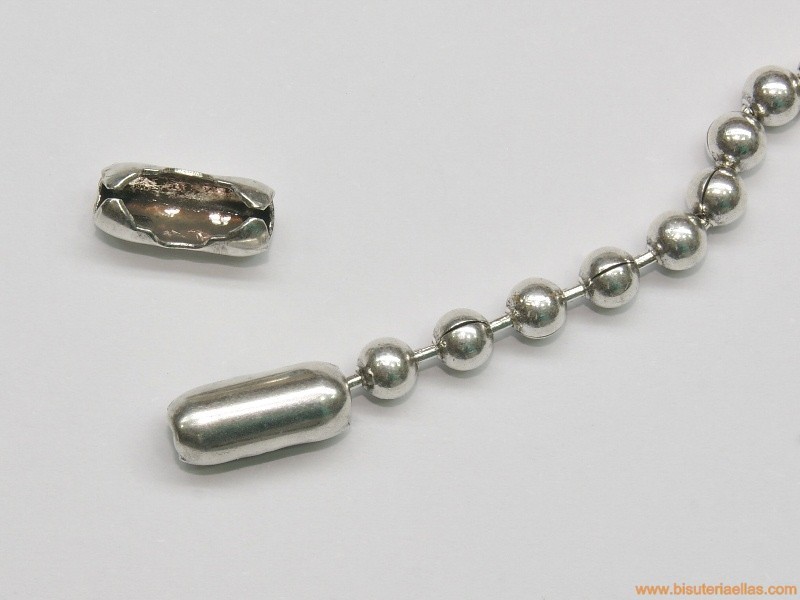 Cierre para cadena bolas 4,5mm baño plata