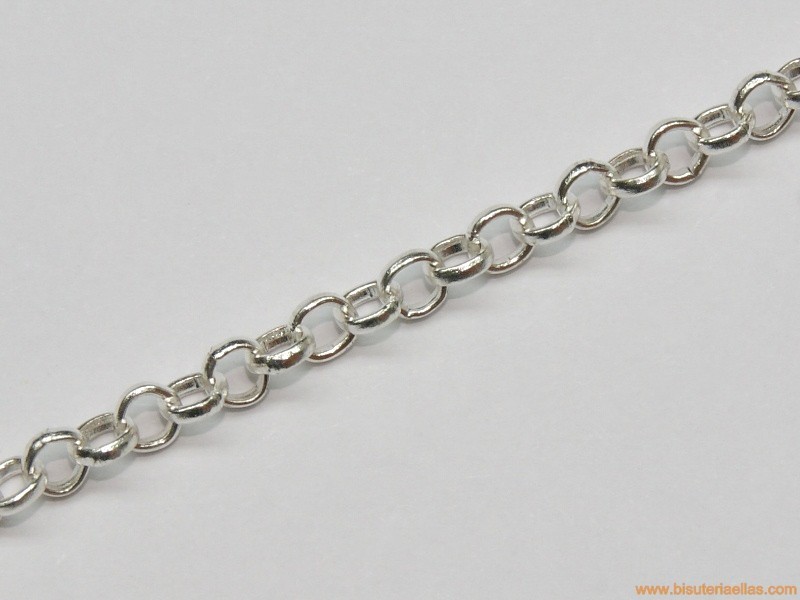 Cadena plateada ancho 4mm
