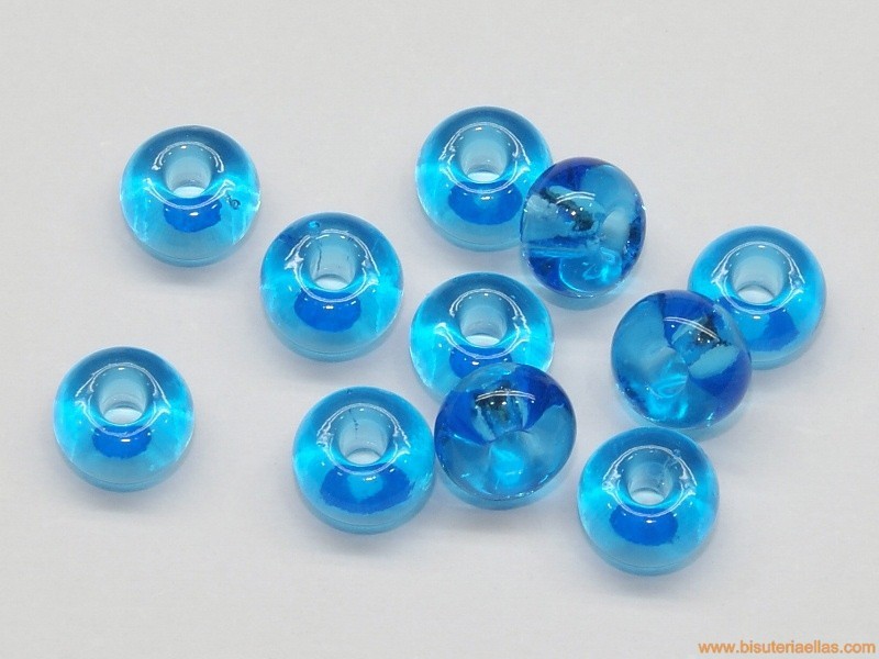 Rocalla 1/0  6,5mm paso 2,5mm azul cristal