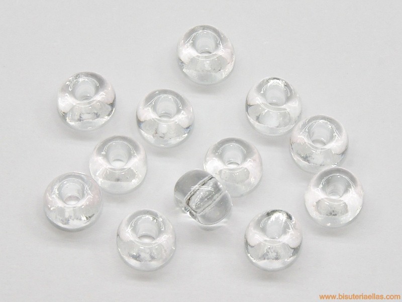 Rocalla 1/0  6,5mm paso 2,5mm cristal
