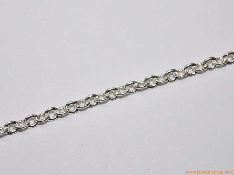 Cadena plateada ancho 2mm