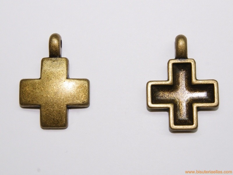 Colgante cruz 26mm bronce
