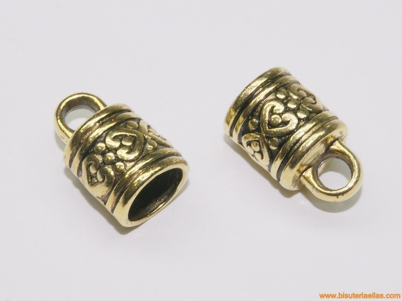 Terminal tubo paso 7,5mm dorado