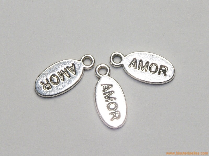 Colgante chapa AMOR 15x7mm