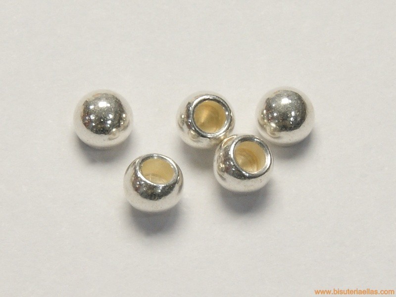 Bola 1/2 taladro Ø4mm paso 2mm zamak baño plata