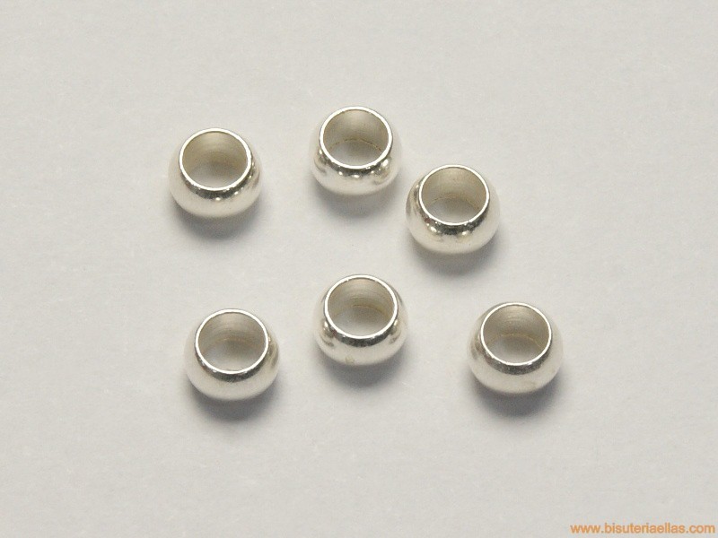 Bola Ø4mm paso 2mm zamak baño plata
