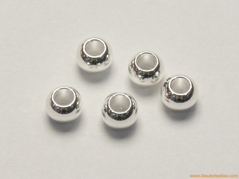 Bola Ø5mm paso 2,5mm zamak baño plata