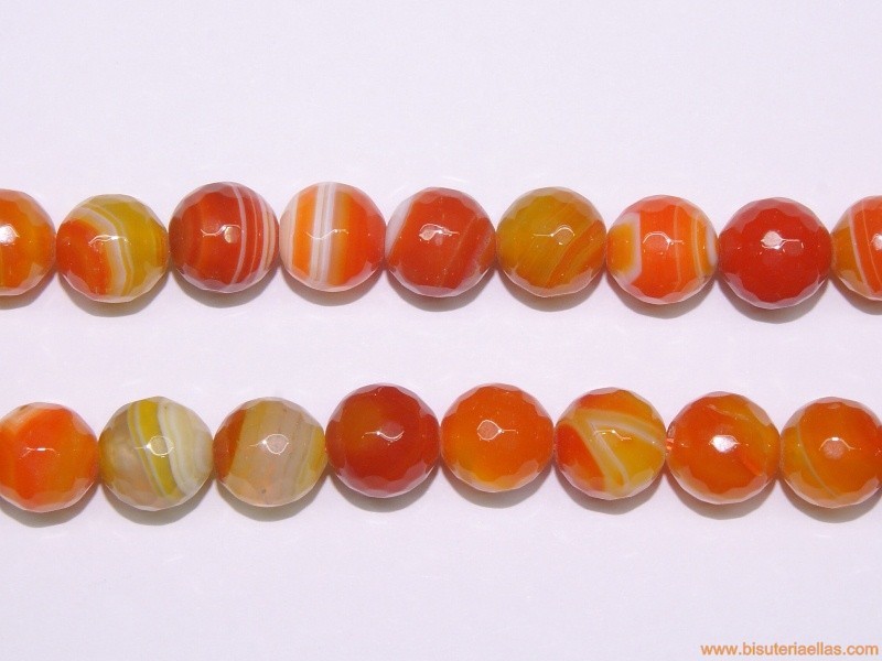 Bola facetada ágata naranja Ø10mm