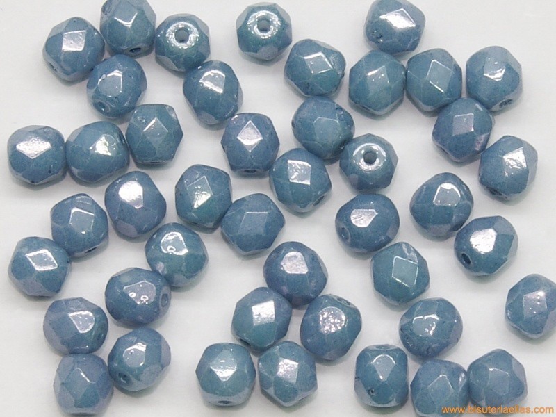 Bola facetada 4mm azul cerámico