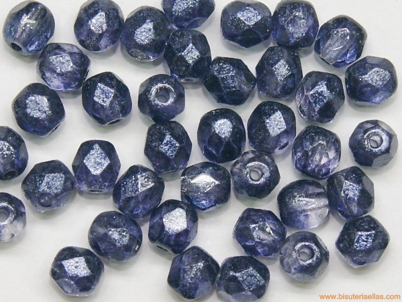 Bola facetada 4mm azul waxino