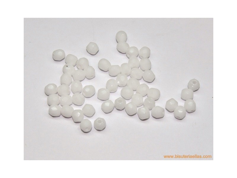 Bola facetada 4mm blanco opaco