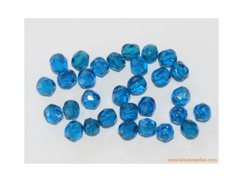 Bola facetada 4mm capri blue