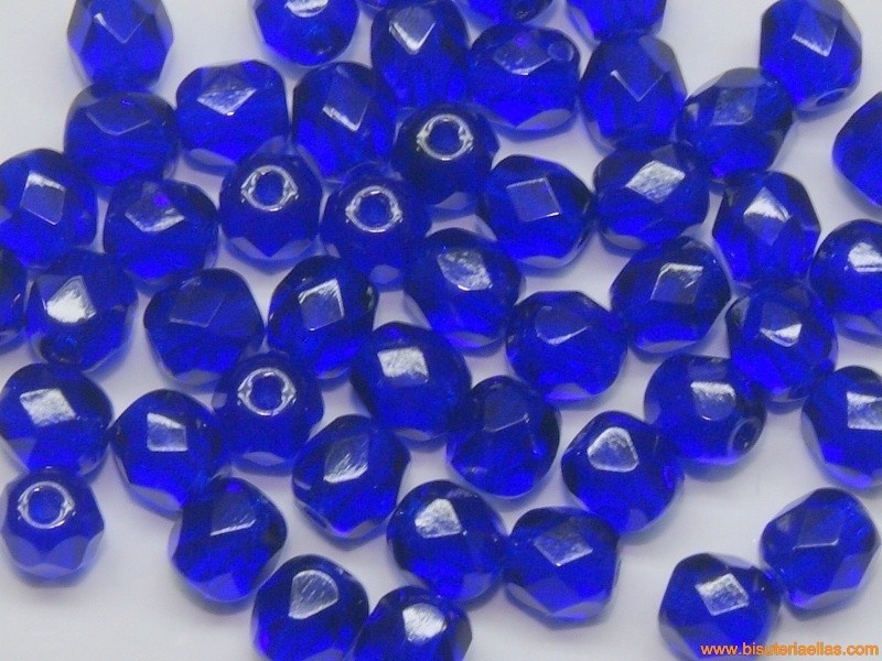 Bola facetada 4mm cobalto