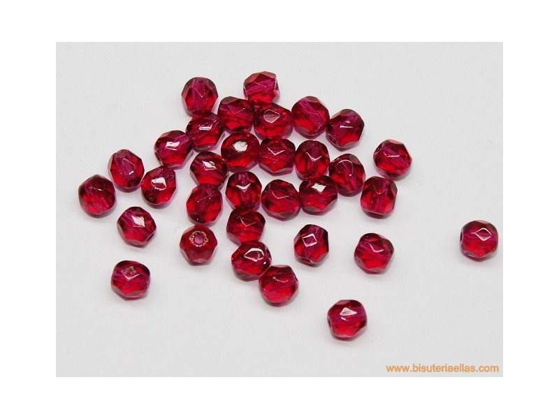Bola facetada 4mm fucsia
