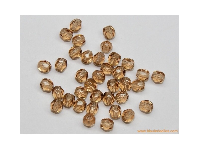 Bola facetada 4mm marrón claro