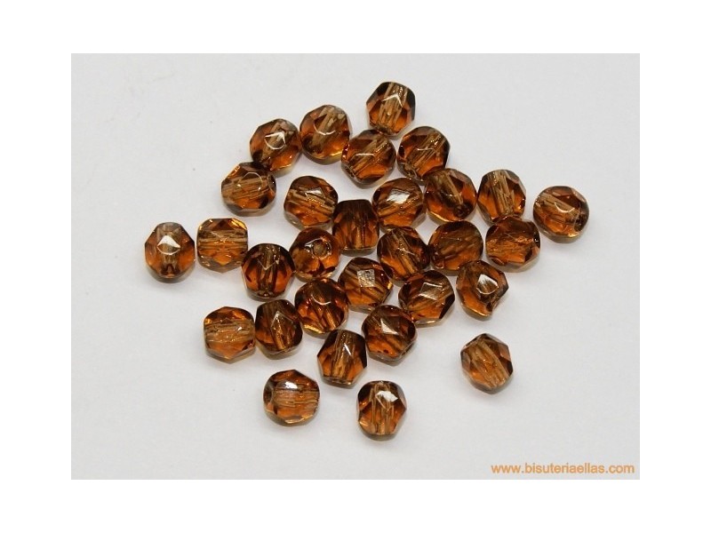 Bola facetada 4mm marrón oscuro
