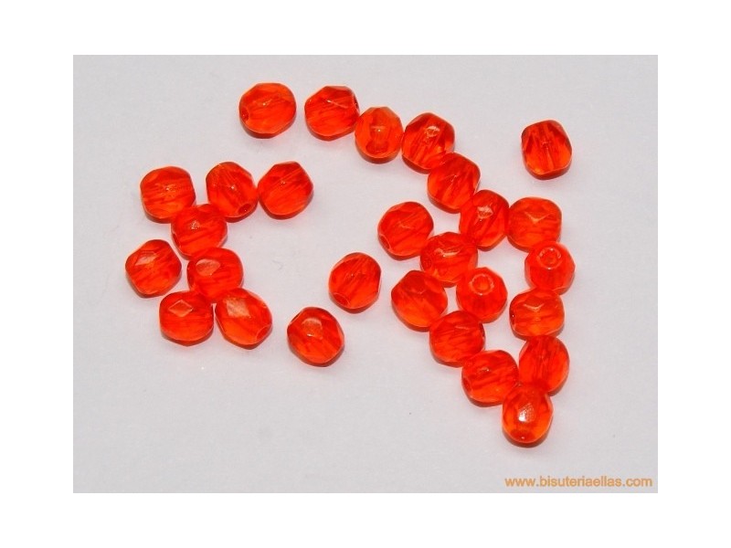 Bola facetada 4mm naranja