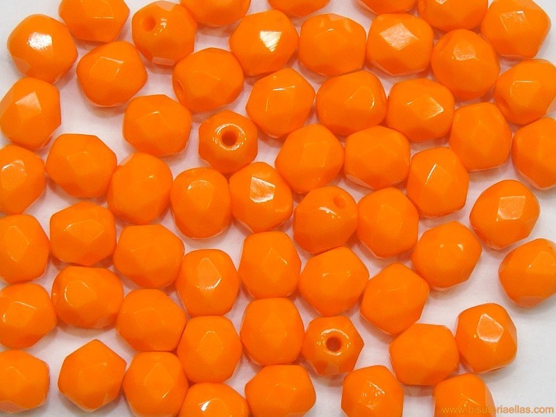 Bola facetada 4mm naranja opaco