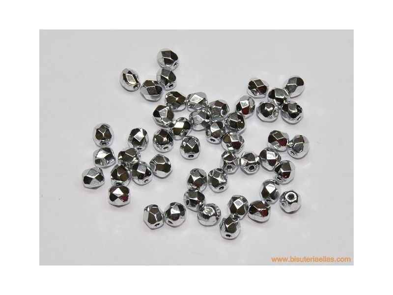 Bola facetada 4mm plata