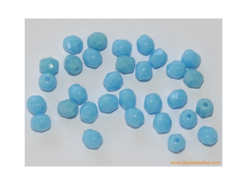 Bola facetada 4mm turquesa opaco