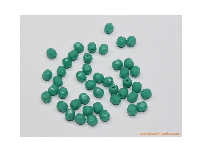 Bola facetada 4mm turquesa verde opaco