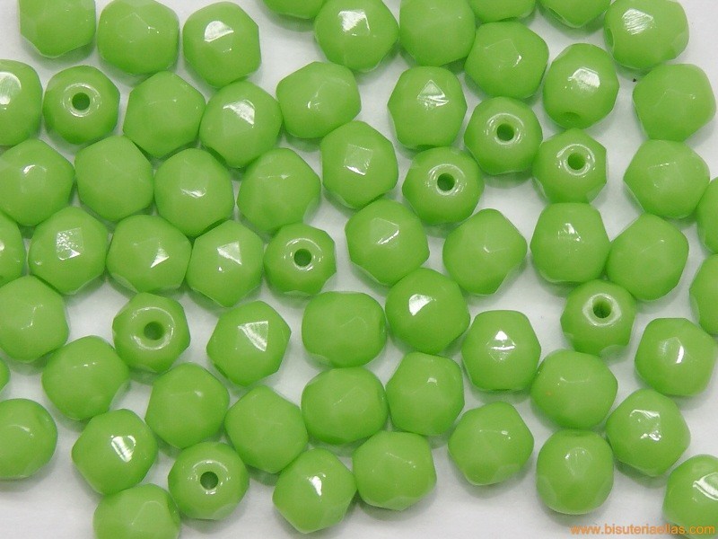 Bola facetada 4mm verde manzana