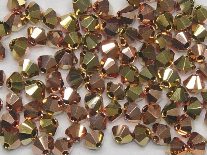 Tupí 3mm dorado-cobre (120 uds.)