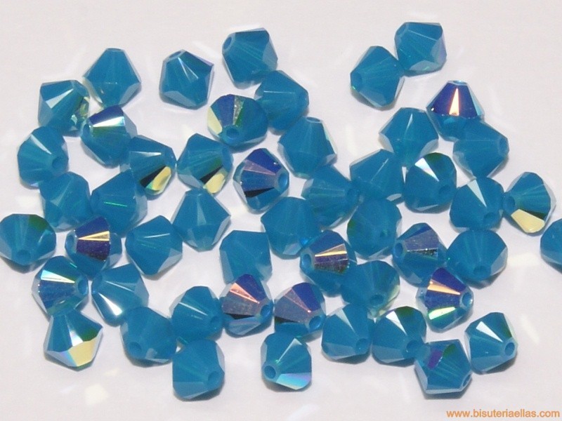 Tupí 4mm Swarovski azul opal caribe AB (5 uds.)