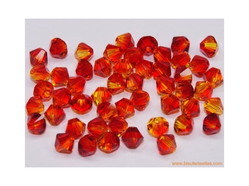 Tupí 4mm Swarovski fireopal (10 uds.)