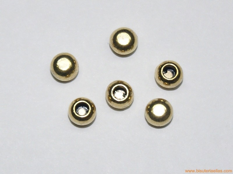 Bola 1/2 taladro paso 2,5mm dorada