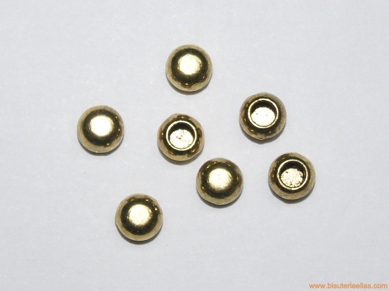 Bola 1/2 taladro paso 3mm dorada