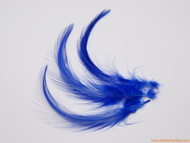 Pluma para tocado 9cm azul