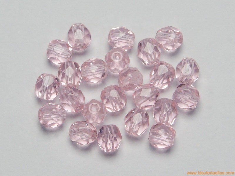 Bola facetada 4mm rosa zafiro