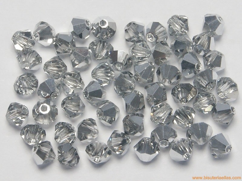Tupí 4mm cristal-plata (10 uds.)